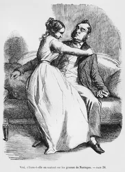 Esther van Gobseck and Baron of Nucingen, Illustration from Splendeurs et Miseres des Courtisanes by Honore de Balzac